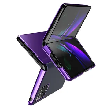 Ogledalo Flip Primeru Za Samsung Galaxy Ž Krat 2 5G Usnje Pokrovček Za Galaxy W20 W21 5G Telefon Primeru Nosilec Funkcije KS0982
