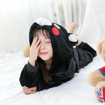 Otroci Black Kumamon Onesies Medved Sleeepwears Otrok, Cosplay Kostume Risanka Pižami