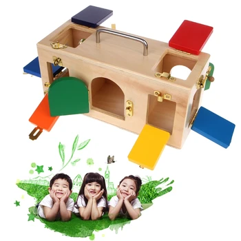 Otroci Radi Zanimivo Montessori Pisane Zaklepanje Polje Otroci Otrok Izobraževalne Predšolsko Usposabljanje Igrače