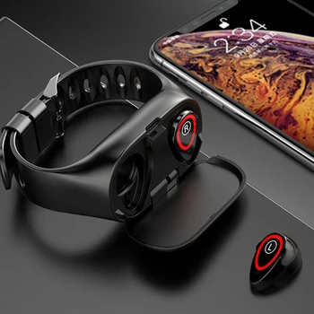 Pametno Gledati Z Bluetooth Slušalke M1 Brezžične Slušalke Čepkov Wearbuds 2 V 1 Smartwatch Zapestnica Tws Uho Brsti Slušalke