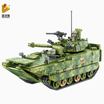 Panlos WW2 Kitajske Vojske Glavni Bojni Tank Model Amfibijska otroška Igrača Nalepke Darilo Združljiv Z Legoinglys Gradnik