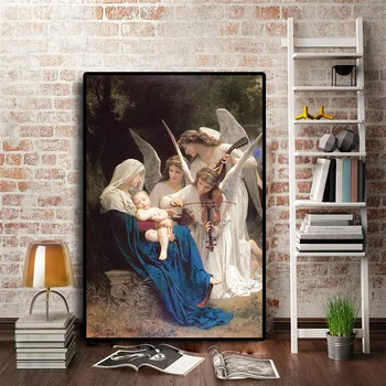 Pesem je Angel William Adolpha Portret Znanih Oljna slika na Platnu Pop Art Plakatov in Fotografij Stenske Slike za dnevno Sobo