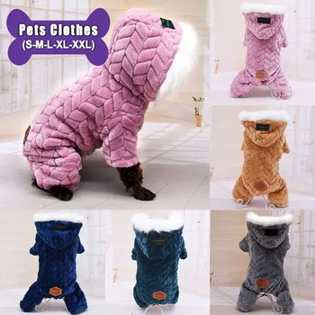 Pet Oblačila Pes Poliester Hoodied Sweatshirts Pes, Mačka Oblačila Plus Plišastih Pozimi Novega Ljubljenčka, Psa Toplo Doma Oblačila Pižamo 2020#1