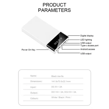 PINZHENG 20000mAh Moči Banke Za Xiaomi mi iPhone 11 Pro Max Hitro Polnjenje USB Powerbank Prenosni Polnilec Zunanje Baterije