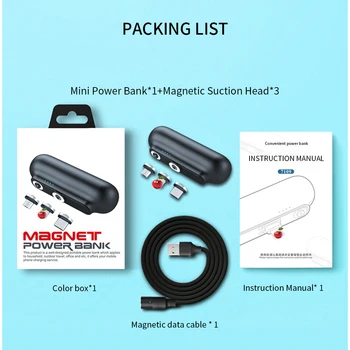 PINZHENG Magnetno Moč Banke Za iPhone Micro USB Tip C 2600mAh Mini Magnet Polnilnik Moči Banke Za iPhone, iPad Xiaomi Huawei