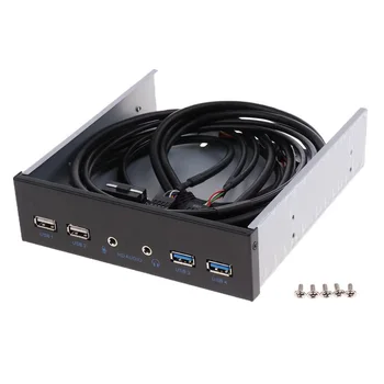 Pogon Širitev Sprednji Plošči Dvojno USB 3.0 2.0 Port HUB HD Audio Kovinski Kekec