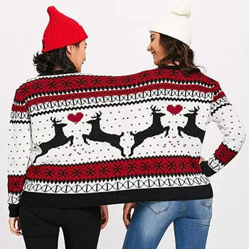 Pozimi Pari Pulover puloverju 2020 Dve Osebi, Pulover Pari Puloverju Novost Božič pulover za ženske Potegnite Femme s-xxxl