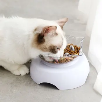 Pregledna Hišnih Mačk Skledo S Stojalom Trajne Enotni Zaščito Vratu Nagnjena Hranjenje Sklede Za Pse Jedo, Pijejo Napajalni Izdelki Za Hišne Živali