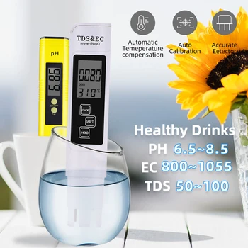 Prenosni Digitalni LCD PH Meter 0.01 + TDS ES Tester Pero Vode Čistosti PPM Filter Hydroponic za Akvarij Bazen Vino Urina 40%