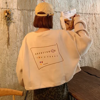 Priložnostne Svoboden Long Sleeve Majica Ženske Jopice Japonski Harajuku Ulzzang Ženski korejski Kawaii Luštna Obleka Za Ženske