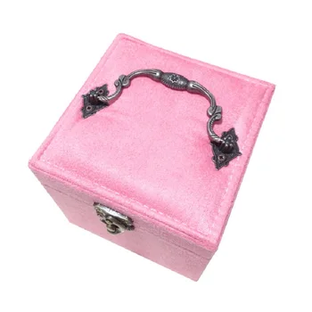 Princess style žamet nakit polje High-end jeweley krsto, trislojne obroč škatla za shranjevanje Majhno darilo polje za ženske