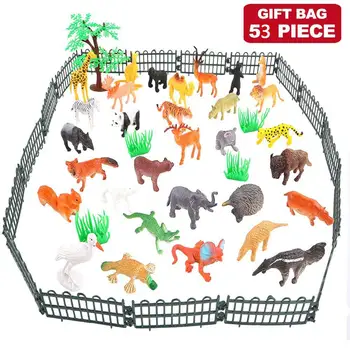 RCtown 53pcs/set Dinozaver Wildlife Model Otroke Puzzle Zgodnje Izobraževanje Darilo Mini Jungle Živali Igrača Set