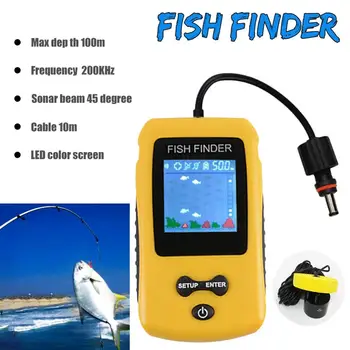 Ročni Ribe Finder Prenosni Ribolov Kajak Fishfinder Ribe Globina Finder Ribolovno Orodje, s Sonar Pretvornik in LCD Zaslon