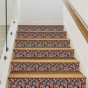 Samolepilni Cvetje Stopnicah Nalepke Izmenljive Nepremočljiva Ustvarjalne Stopnišče Ozadje Za Dom. Koridor Podaljšanje DIY Stopnice Decal