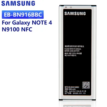 SAMSUNG Original Telefon Baterija EB-BN916BBC Za Samsung GALAXY NOTE 4 N9106W N9100 N9108V N9109V EB-BN916BBE Z NFC 3000mAh
