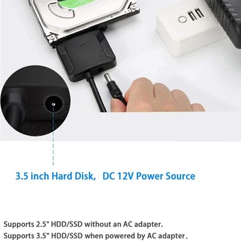 SATA, USB 3.0, SATA III Trdi Disk Adapter Pretvornik za 3.5/2.5-Palčni HDD/SSD z 12V/2A za izmenični Tok