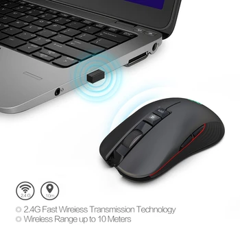 SeenDa 2,4 GHz Wireless Gaming Miška za ponovno Polnjenje 3600DPI Nastavljiv USB Tip-C Tiho Miši za Prenosni računalnik Macbook Igralec