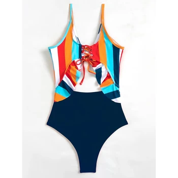 Seksi Ruffle En Kos Kopalke Ženske 2021 Nove Kopalke Ženske kopalke Ženska Votlih Iz Plavanje Nositi za Monokini Kopalke