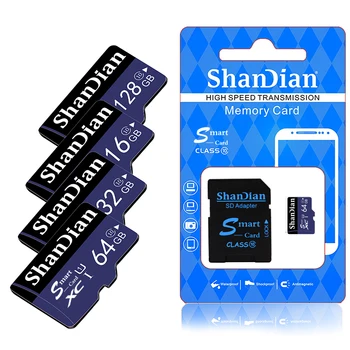 ShanDian Original Micro sd 32GB 64GB 8GB 16GB SDHC SDXC Pomnilniške Kartice MicroSDXC MicroSDHC class10 razred 6 TF Kartice Microsd