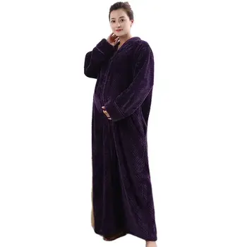 Sleepwear haljo žensk Nightgown Jesen in zimo, kopalni plašč flanela svoboden noseča couplecashmere zadrgo ženske ženske Ženske