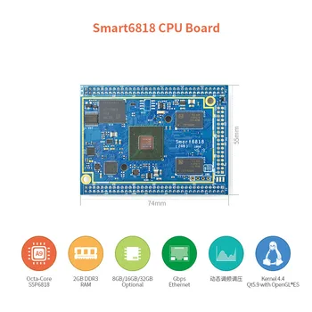 Smart6818 CPU odbor S5P6818 Cortex-A53 2 gb RAM 16 GB eMMC integrirano Gbps Ethernet audio jack Android