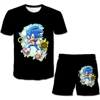 Sonic Hedgehog Priložnostne Otroci Oblačila, ki Oblačil Kul Fant T-shirt Hlače Sonic Obleko Fant Trenirko Otroke, risanka Oblačila