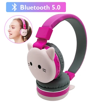 Srčkan Otroci Dekle Risanka Blueooth Slušalke 3D Mačka, Zajec Živali Brezžični Glasbeni Čelada Gaming Slušalke Za Moible Telefon, MP3, PC