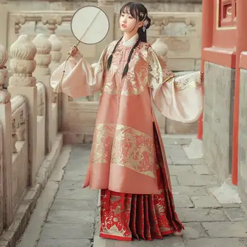 Stopnji Uspešnosti Oblačila Ženske Hanfu Cosplay Kostume Klasični Antični Cvet Visoko Pomlad Qulity Tang Bo Ustrezala Plesne Obleke