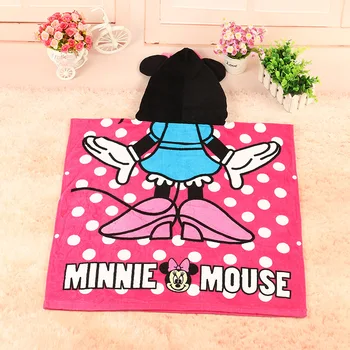 Strip Disney Minnie Miško bombažno brisačo Plašč otrok, fant, fant, dekle hooded lahko nosite plaža brisačo odejo pokrit piknik mat60x120cm