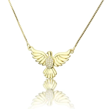 SUNSLL Novo zlato, baker bela kubičnih cirkon ogrlica ptica obliko obesek za ženske / childen srčkan moda nakit ogrlica darila