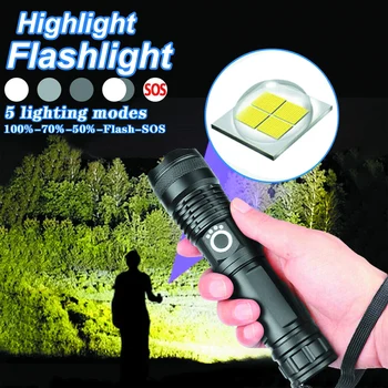 Svetilka, Polnilne 100000 Lumnov XHP50 5 Načinu LED USB Polnilne 18650 26650 Svetilka Led Svetilko Za Pohodništvo in kampiranje