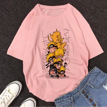 T-shirt Ulične Naruto Sasuke Poletje Harajuku Kul Tshirt Unisex Majica Hip Hop Vrhovi Tees Japonski Anime Smešno Risanka roza