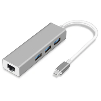 Tip C HUB Ethernet USB 3.0 2.0 priključek RJ45 Zvezdišča 10/100/1000M Ethernet Adapter Omrežno Kartico USB, Lan Za Macbook Mobilni Telefon USB C HUB