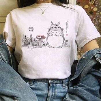 Totoro Studio Ghibli Harajuku Kawaii Majica s kratkimi rokavi Ženske Ullzang Hayao Miyazaki Tshirt Smešno Risanka T-shirt Cute Anime Vrh Tee Ženski