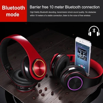 Tourya Brezžične Slušalke Bluetooth Slušalke LED Slušalke Z MIKROFON Podpira TF Kartice Za Iphone, Samsung Huawei telefon xiaomi Pc