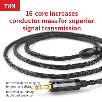 TRN T2 Slušalke 16 Jedro Silver Plated Kabel 0,75 MM 0.78 MM MMCX/2Pin Priključek Za KZ ZSA ZS10 ZSR TRN V80 V10 V20 Nadgradnjo kabel