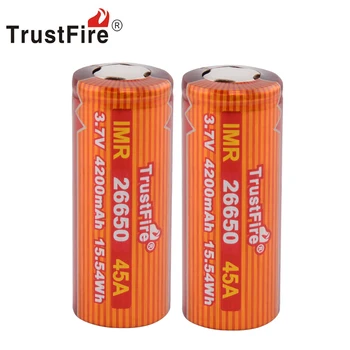 TrustFire IMR 26650 Baterije 4200mAh 3,7 V 45A 15.54 Wh Visoko Stopnjo Litijevih Baterij za ponovno Polnjenje za E-cigarete Bliskovke