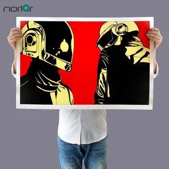 Umetnost Tiskanja Platno Slikarstvo Daft Punk Čelade House Glasba Pop Art VELIK VELIKAN STENO Tiskanje PLAKATA BREZ Okvirja