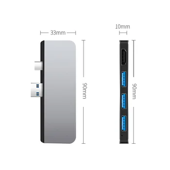 USB 3.0 Multi Hub 4K HDMI 1000Mb Ethernet Adapter SD / TF kartica micro SD Card Reader za Microsoft Surface Pro 4/5/ 6/ 7 pretvornik