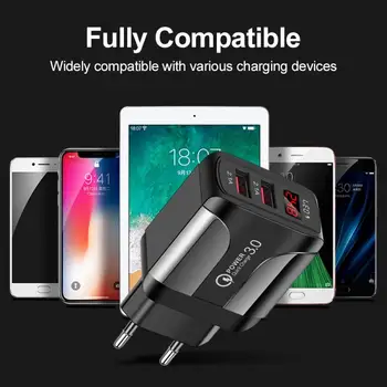 USB Digitalni Prikaz Polnilnik 5V 2.4 Hitro Polnjenje, Polnilnik Ac Mobilni Telefon Za Iphone in Ipad Mini Samsung Xiaomi Huawei