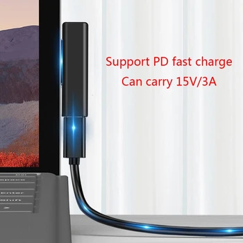 USB Tip C PD Pretvornik 3A Hitro Polnjenje Tip-C Adapter Za Microsoft Surface Pro 3 4 5 6 Gredo Knjiga 1 2 Prenosni Polnilnik Pretvornik