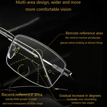 Visoka Kakovost Titana Multifokalna Obravnavi Očala Moških Anti Modra Svetloba Zlitine Poslovnih Presbyopic Očala Gafas De Lectura