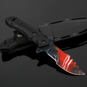 Visoko trdoto taktično nož 3D-tiskani ročaj naravnost nož žagasto rezilo za preživetje Naravnost nož za kampiranje na prostem orodje