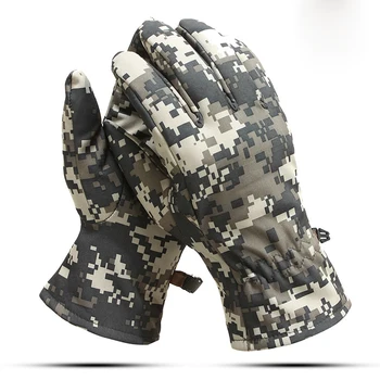 Vojaške Taktične Rokavice Polno Prst Športih na Prostem Toplo Runo Rokavice Zimske Moške Prikrivanje Windproof Anti-skid Jahanje Rokavice