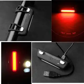 WasaFire 120lm USB za Polnjenje 3 Barve LED Luč Kolo Kolo Rep Varnost Opozorilo Zadnje Luči Kolesarska Luč Ribolov Svetilke