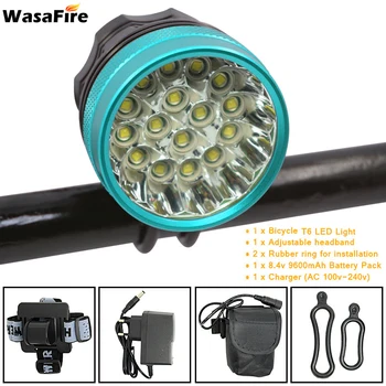 Wasafire 16*XML-T6 LED Luč Kolo 40000lumen Kolesarske svetilke spredaj Luč Žarometov +9600mAh baterije 18650 fietsverlichting