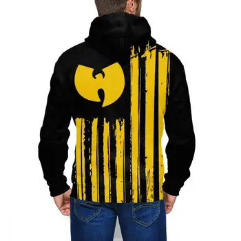 Wu Tang Clan Moda za Moške Hoodie 3D Tiskanja Puloverju Hooded Majica Z Zadrgo
