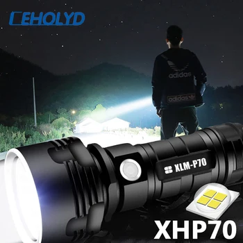 XHP70 Super Močna LED Svetilka L2 Taktično Svetilko USB Polnilne Linterna Vodotesna Svetilka Ultra Svetla Luč za Kampiranje