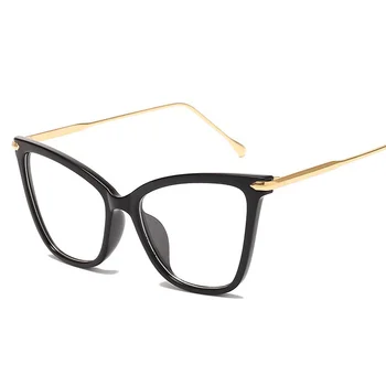 Yoovos Cat Eye Glasses Za Ženske 2021 Blagovno Znamko Design Okulary Modra Svetloba Očala Okvirji Ženske Pregleden Kovinski Okvir Za Očala