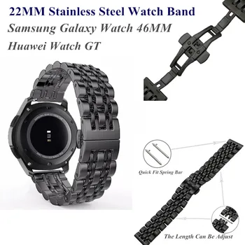 Za Huawei Watch GT 22 MM Nerjaveče Jeklo, Kovinski Watch Band Zamenjava za Samsung Galaxy Watch 46MM Manšeta Trak za AMAZFIT